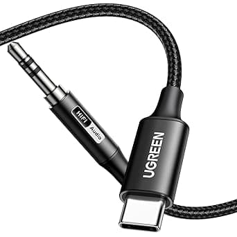 UGREEN Adaptador de Audífonos Aux a USB C Tipo C a 3,5mm, alta resolución 32 bit
